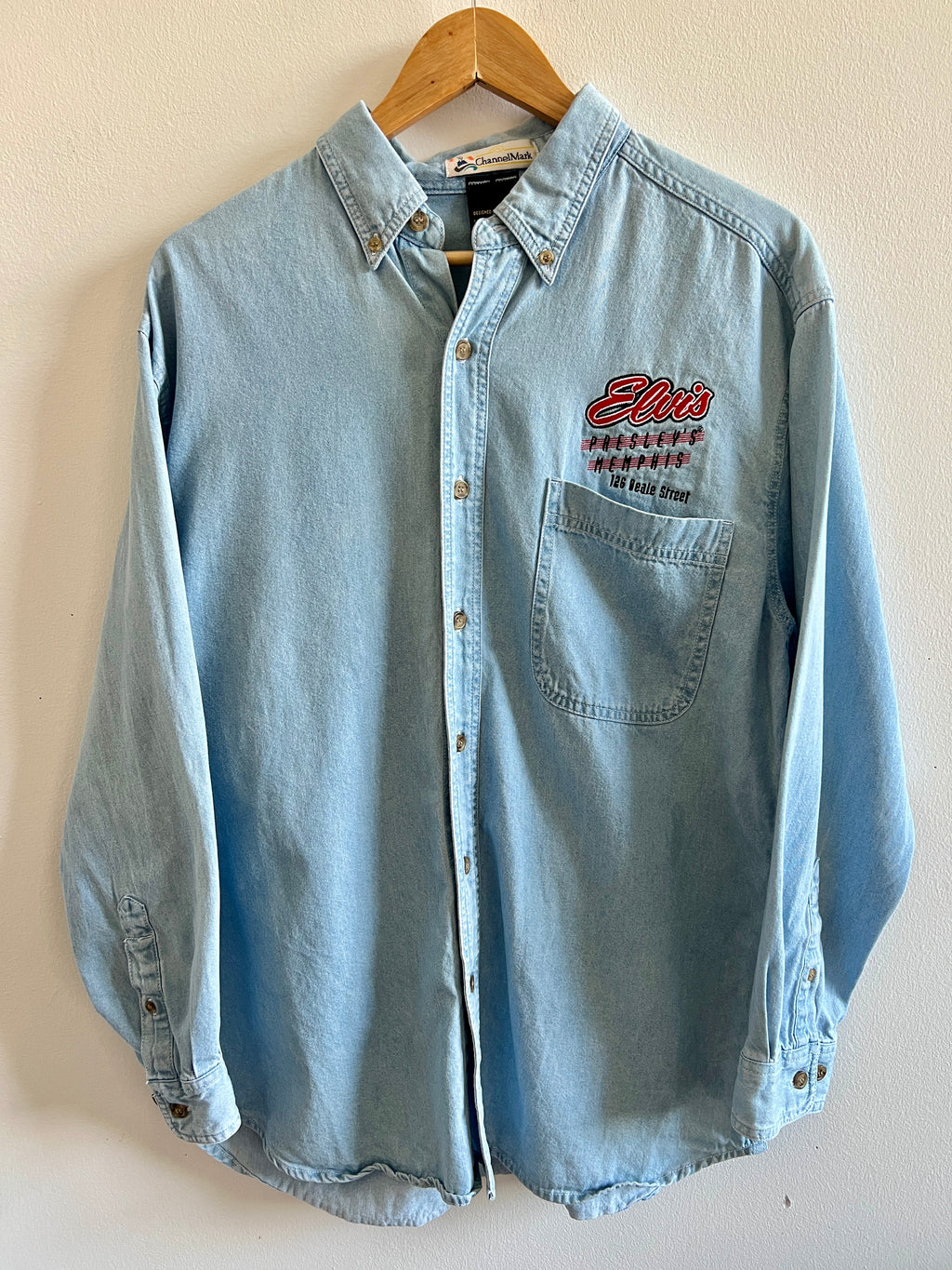 Vintage Elvis Presley’s Memphis ’99 Denim Button-Down Shirt – M/L
