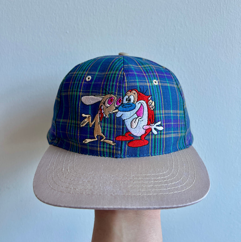 Vintage Nickelodeon Ren & Stimpy ’90s Plaid Snapback Hat