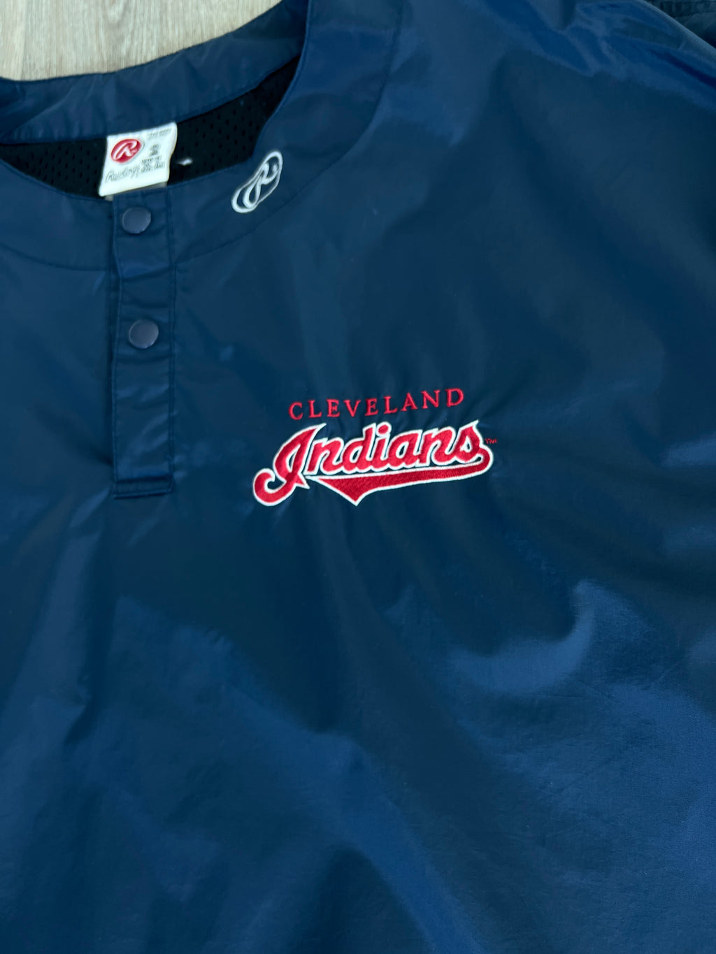 Vintage Cleveland Indians ’00s Pullover Windbreaker Batting Practice Jacket – XL/XXL