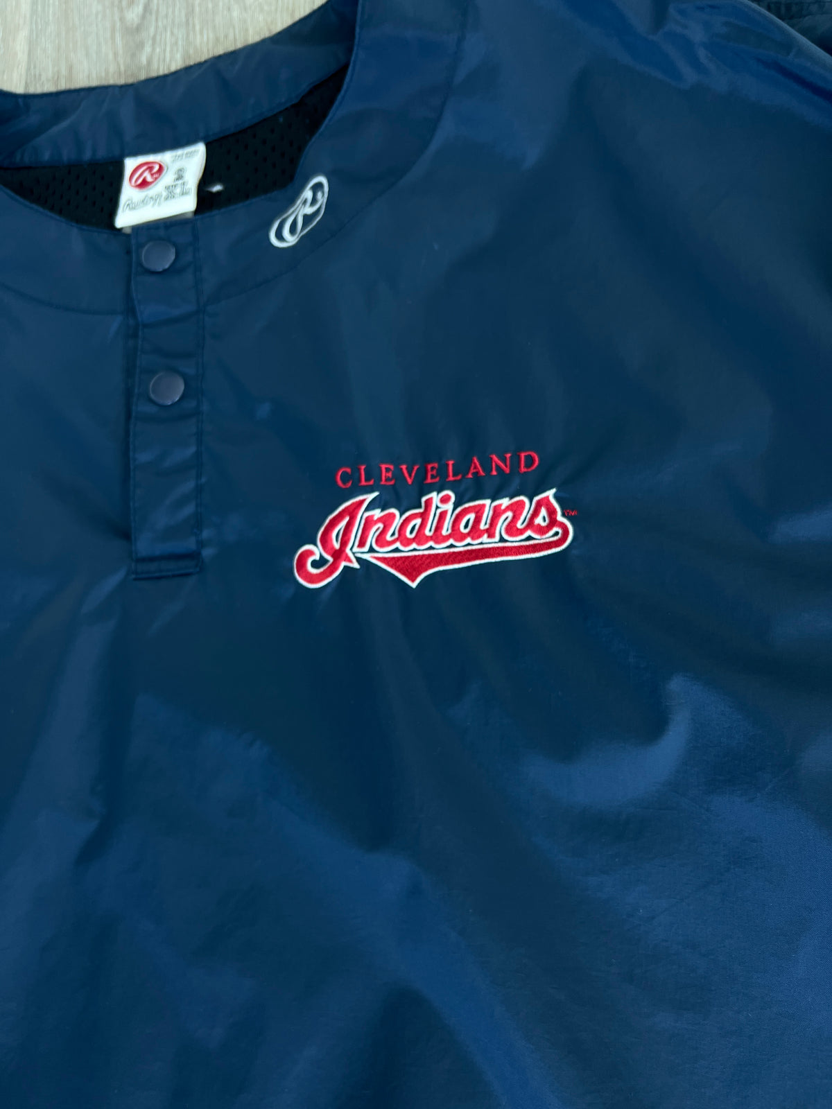 Vintage Cleveland Indians ’00s Pullover Windbreaker Batting Practice Jacket – XL/XXL