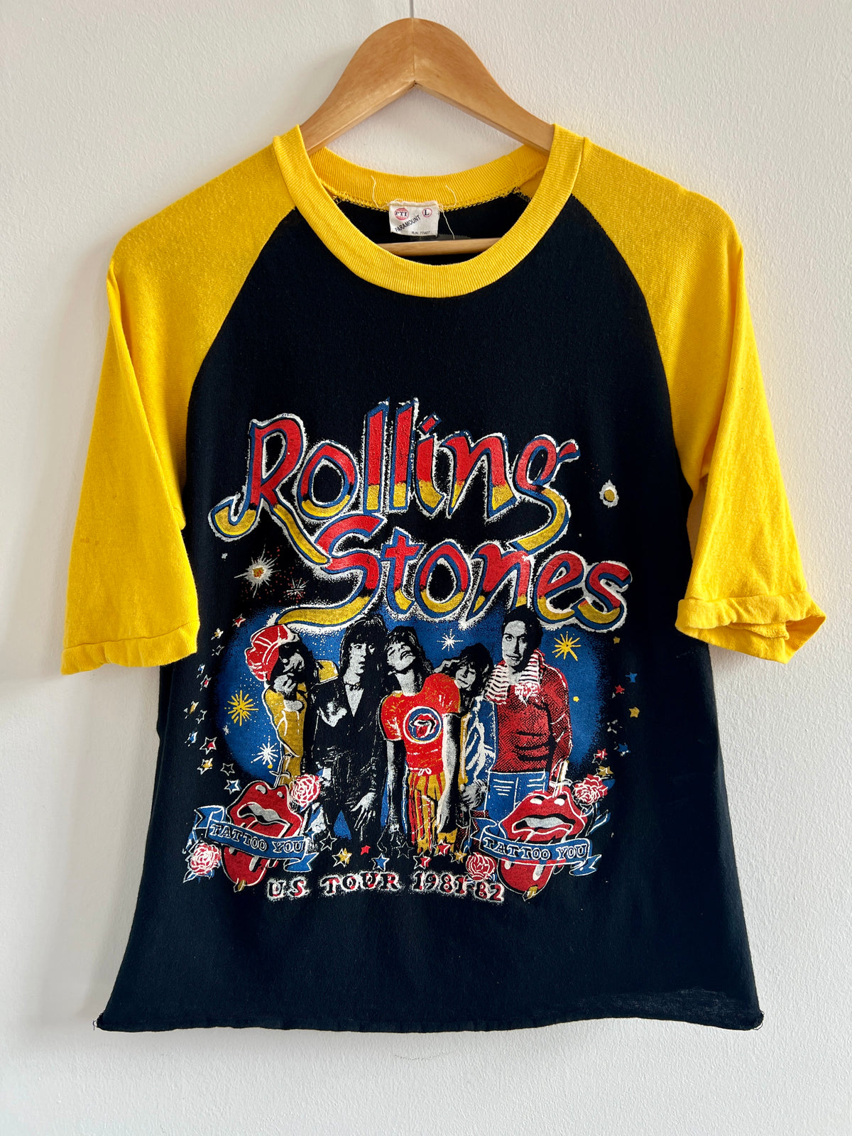 Vintage Rolling Stones US Tour 3/4 Sleeve Bootleg '81-'82 T-Shirt - M