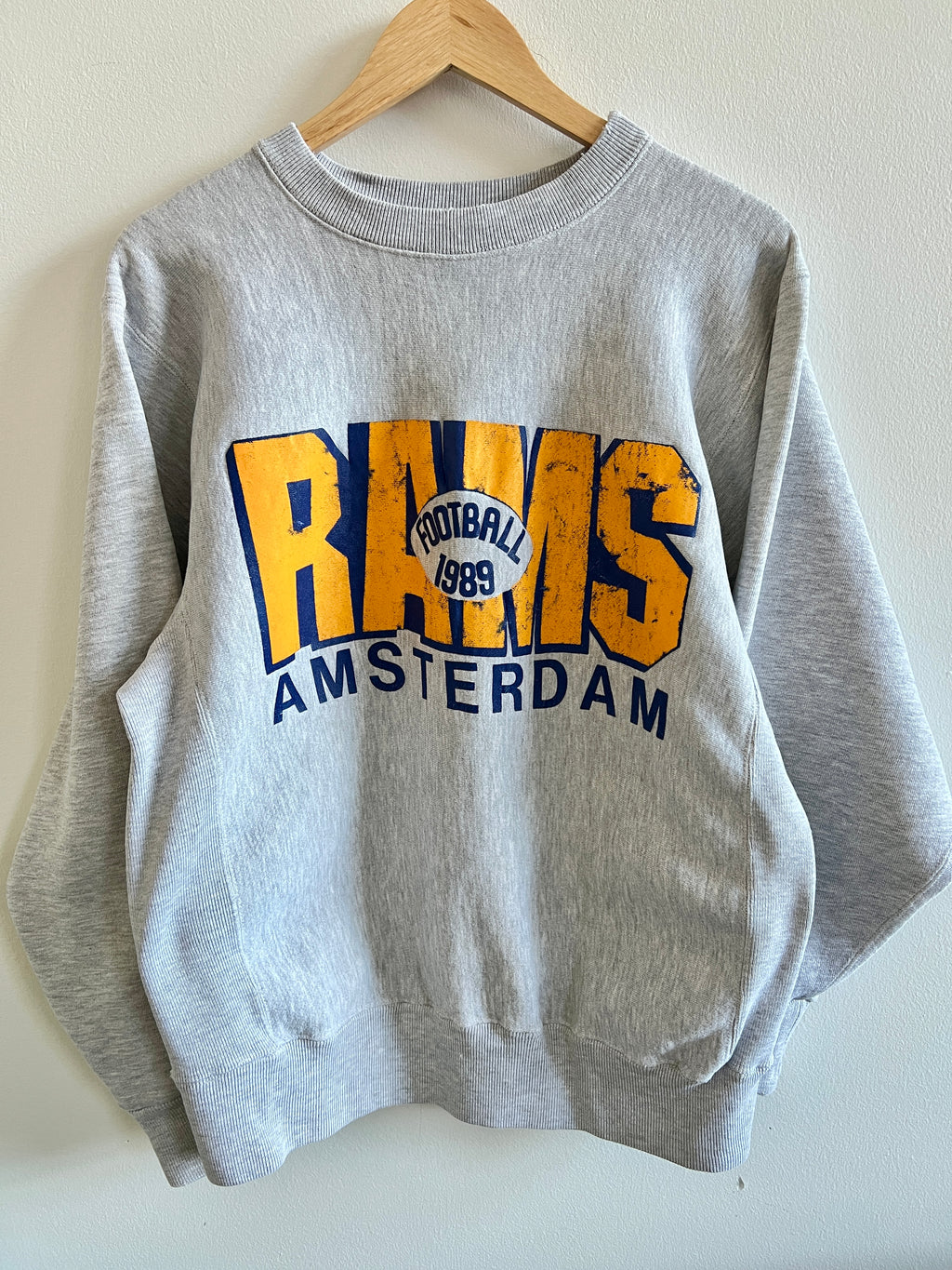 Vintage Los Angeles Rams Football Amsterdam ’89 Heavyweight Crewneck Sweatshirt – L/XL