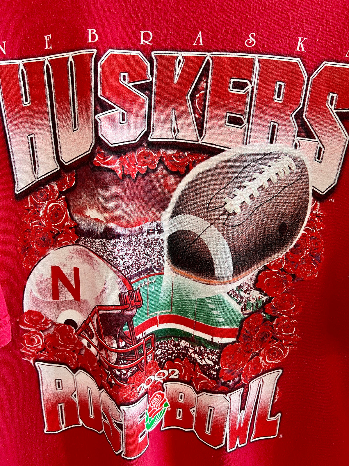 Vintage University of Nebraska Rose Bowl Football ’02 T-Shirt – XXL
