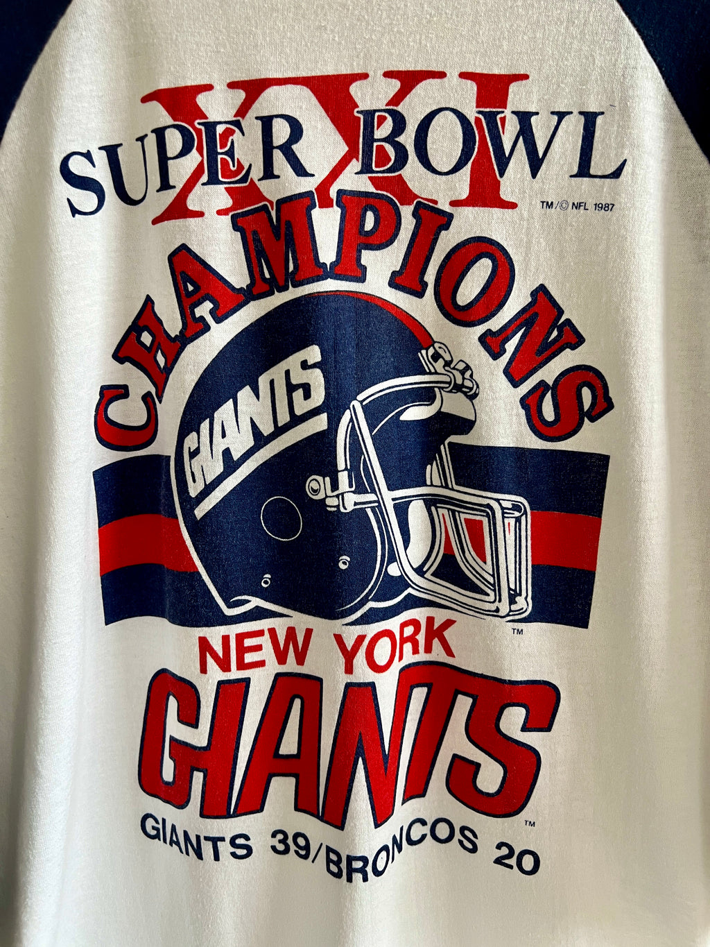 Vintage New York Giants Super Bowl XXI Champions ’87 Lightweight 3/4-Sleeve Shirt – M
