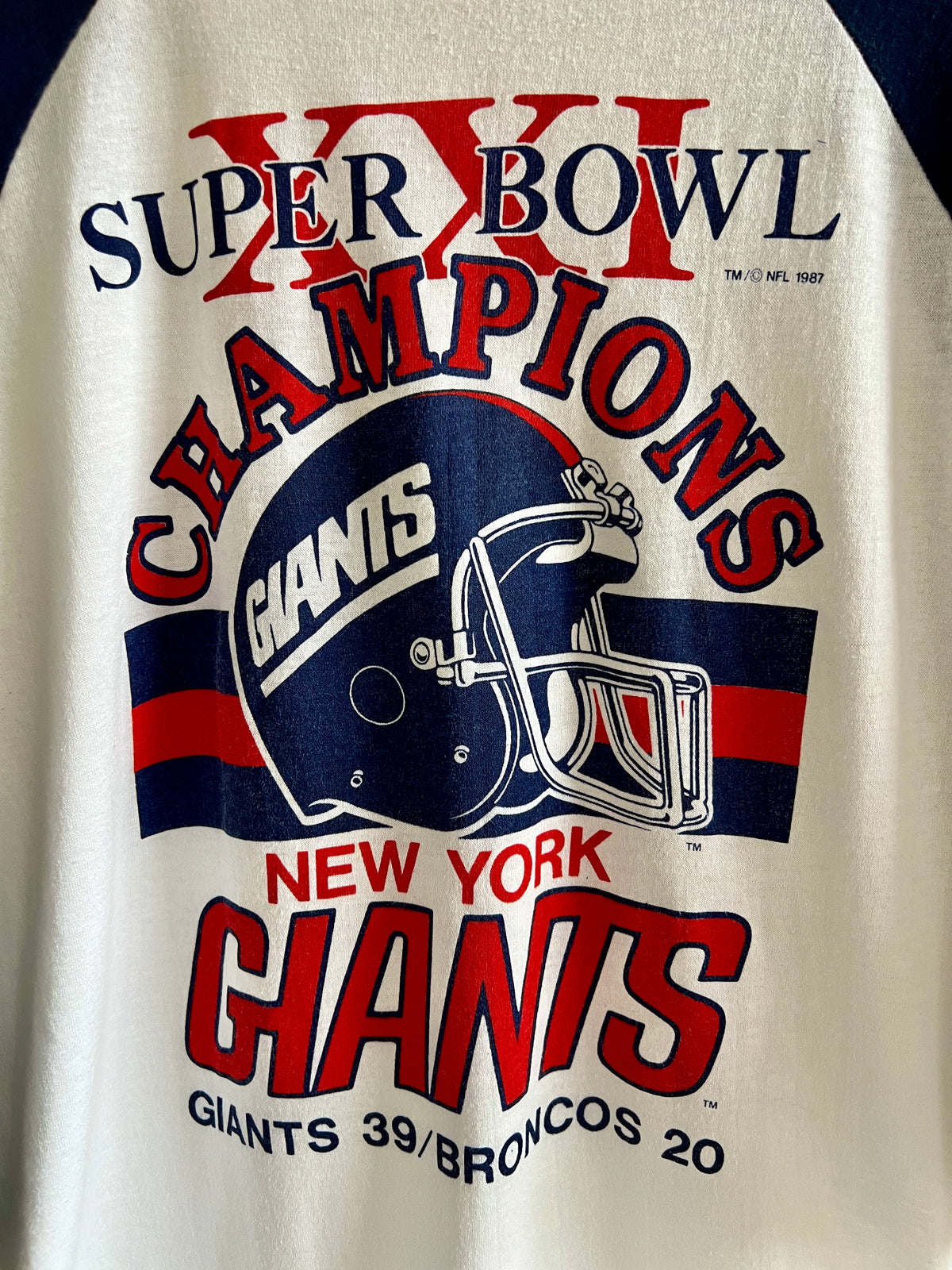 Vintage New York Giants Super Bowl XXI Champions ’87 Lightweight 3/4-Sleeve Shirt – M