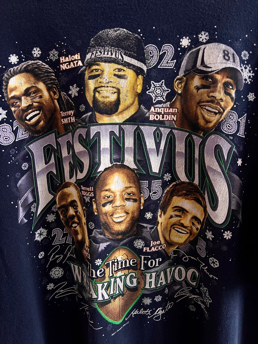 Vintage Baltimore Ravens Festivus ’11 T-Shirt – XXL