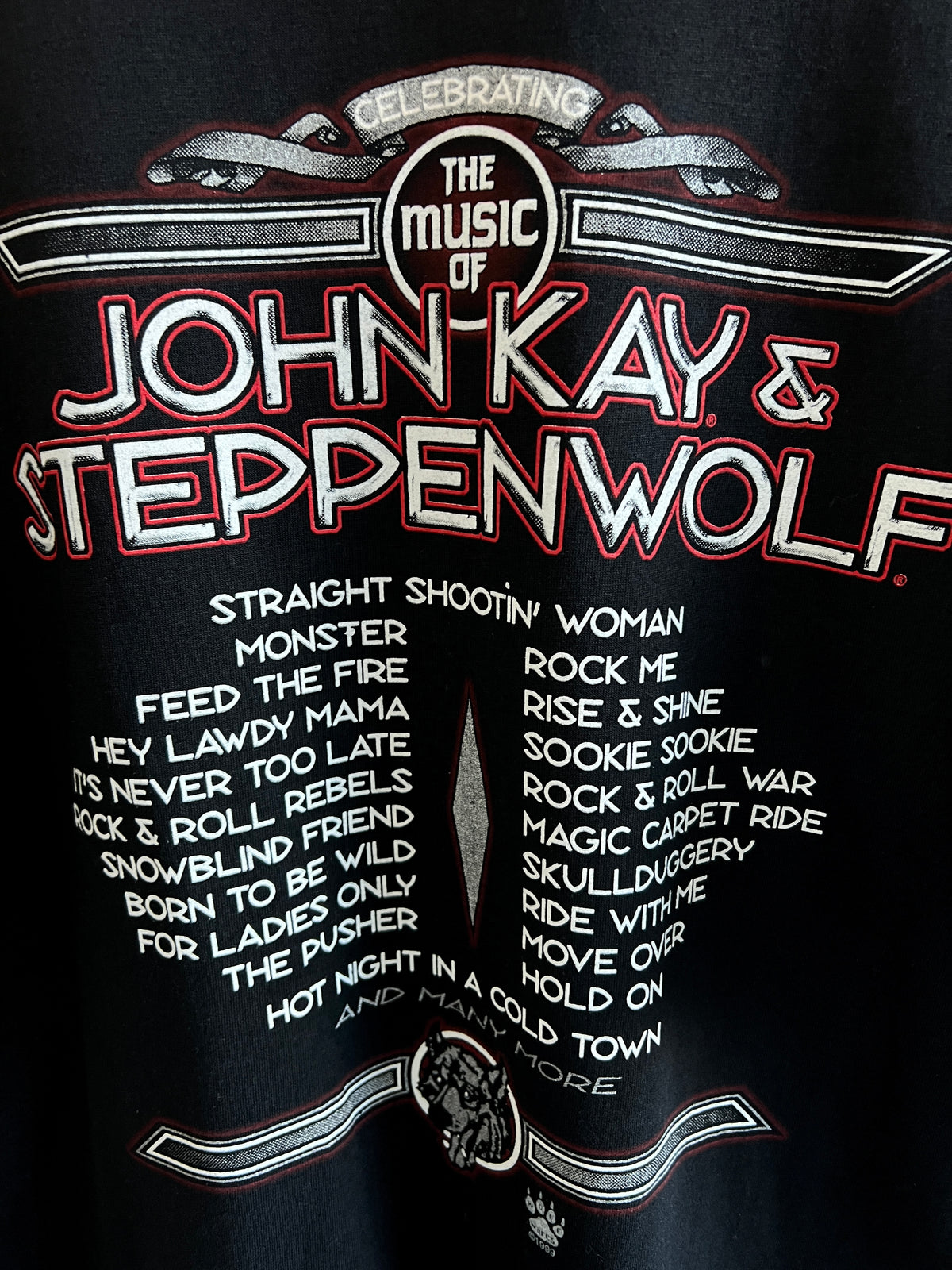 Vintage John Kay and Steppenwolf Concert ’99 T-Shirt – XL
