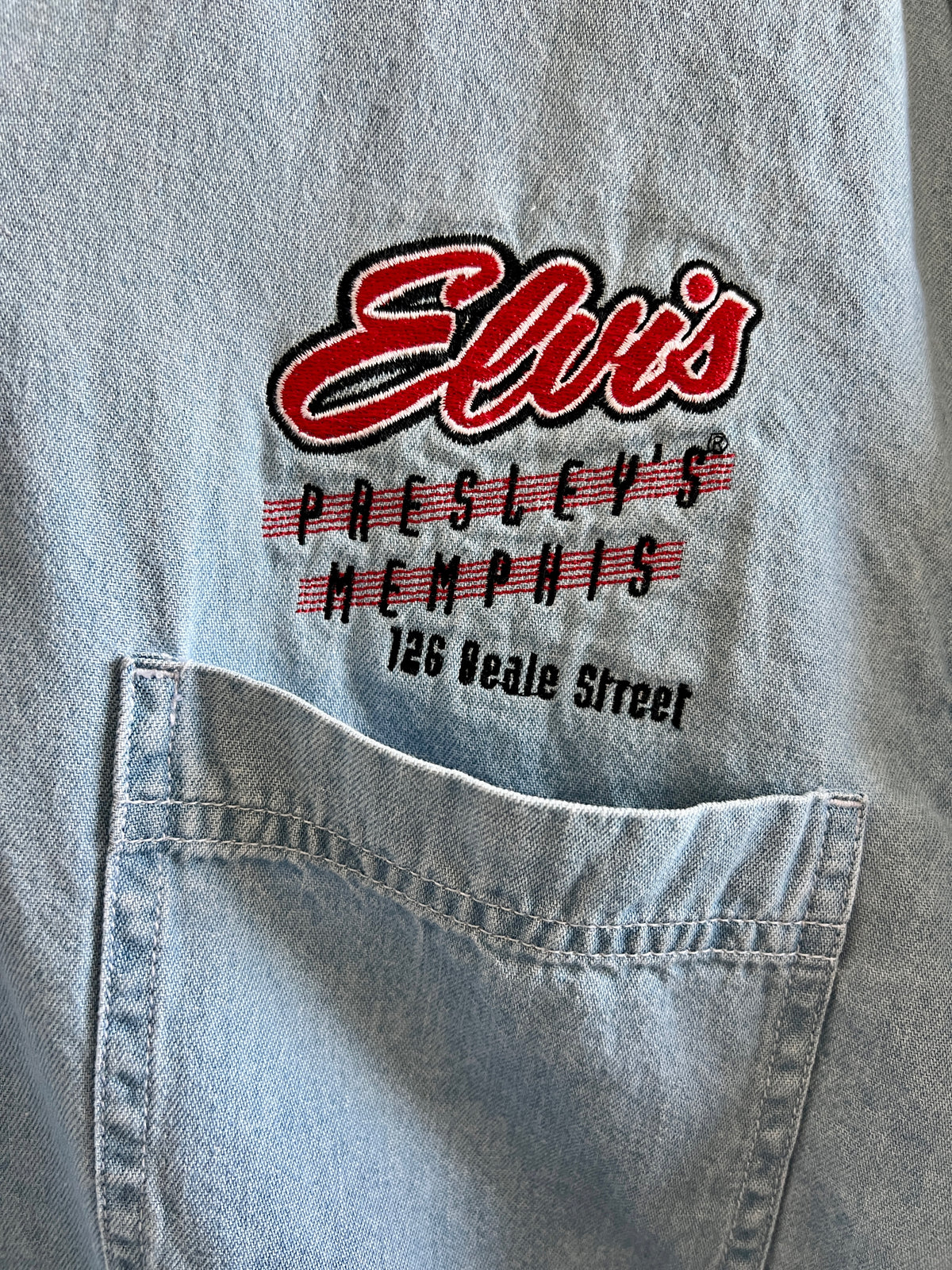 Vintage Elvis Presley’s Memphis ’99 Denim Button-Down Shirt – M/L