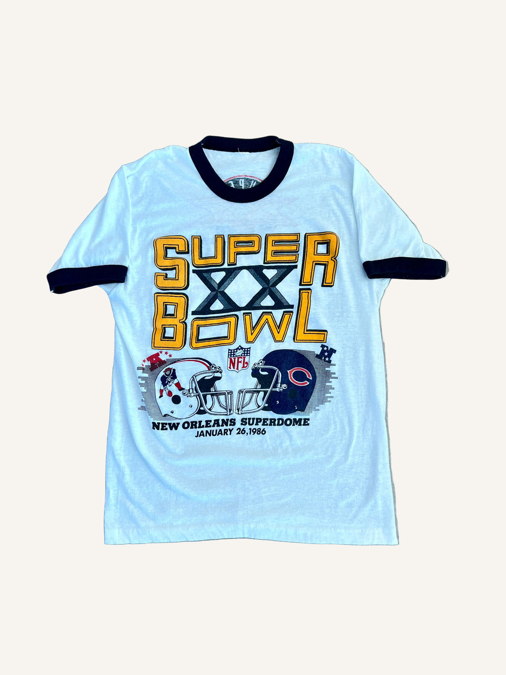 Vintage Super Bowl XX Chicago Bears vs New England Patriots '86 T-Shirt - M